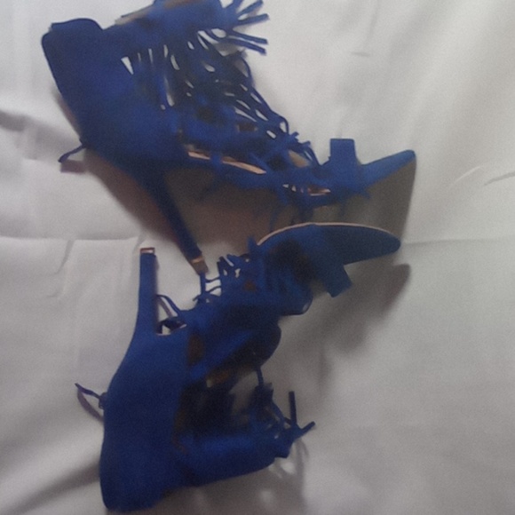 Blue Tassel shoes suede size 10 - Picture 4 of 4